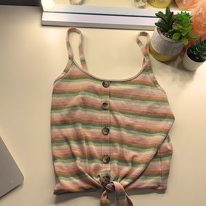 Multi-Colored Button Down Tank Top